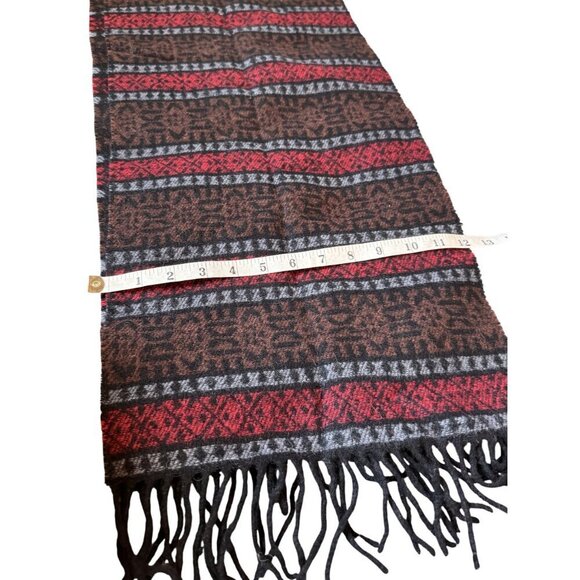 Sykt Pashmina 100% Wool Patterned Fringe Scarf - Picture 4 of 6